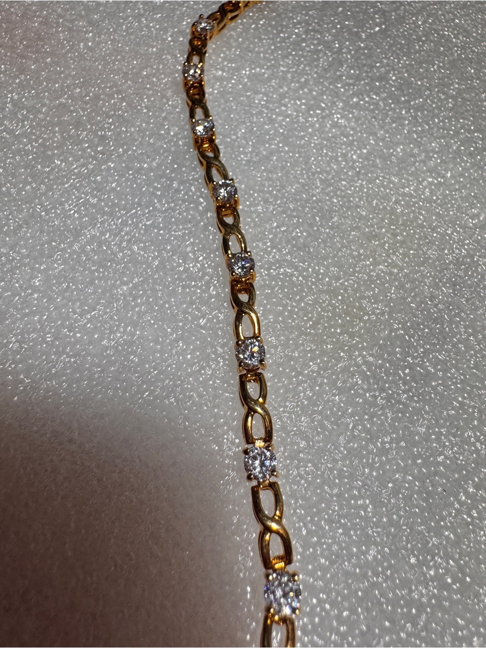Gold-Tone Bracelet with Clear Crystal Accents